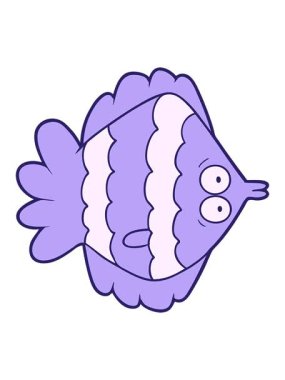 Çizgi film yassı balığın hareketli animasyonu