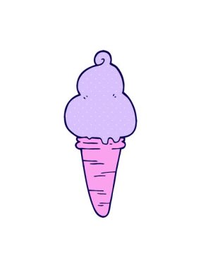 Karikatür dondurma karalamalarının neon ışık efektleri