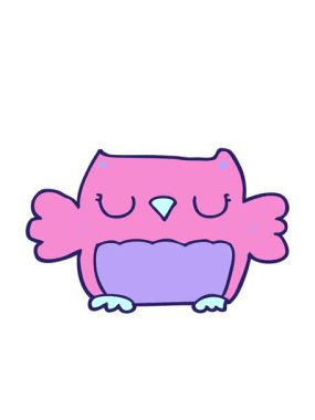 Tatlı çizgi film baykuşunun hareketli animasyonu