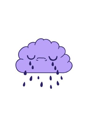 Yanıp sönen radyal çizgiler şirin ağlayan bulut çizgi filminin animasyonu