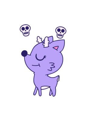 sevimli kırmızı burunlu ren geyiği çizgi filminin dönen kafatası animasyonu