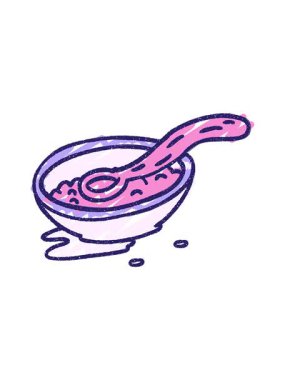 Cereal Chalk Çiziminin basınçlı animasyonu