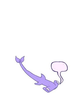 Serbest konuşma baloncuğu karikatür çekiç başlı köpekbalığı hareketli animasyonu