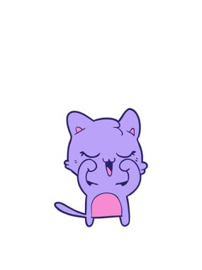 Bir kedi çiziminin çizgi filminin zıplama hareketi animasyonu