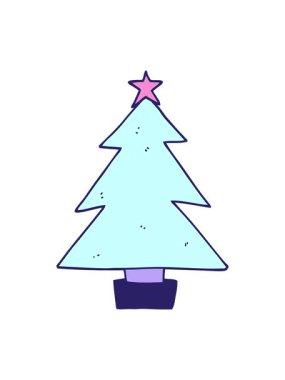 karikatür Noel ağacı illüstrasyonunun animasyonunu bob ve duraklat