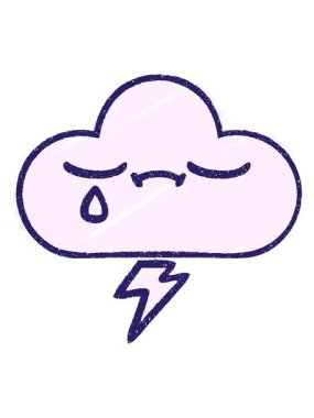 Bulut Tebeşiri Çiziminin karikatürünün efekt animasyonunu göster