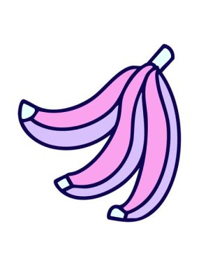 Brezilya çiziminden bir grup muzun neon ışık efekti animasyonu