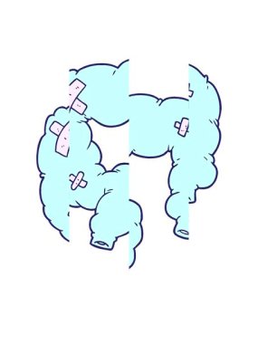 Karikatür kolonunun bölünmüş hareket animasyonu