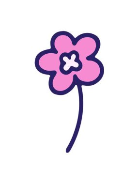 Sevimli bir çiçeğin çiziminin titreşimli hareket animasyonu