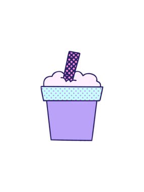 Çizgi roman tarzı çizgi film dondurma kabının yıldız patlaması etkisi animasyonu