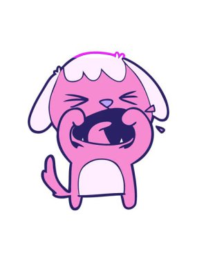 Çizgi film köpek havlama dizaynının animasyonunu aç.