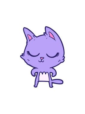 Sakin çizgi film kedisinin hareketli animasyonu