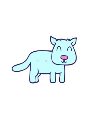 Karalama hareketli sakin köpeğin animasyonu