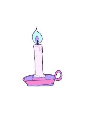 Dikkat çekici çizgi film yanan mum animasyonu