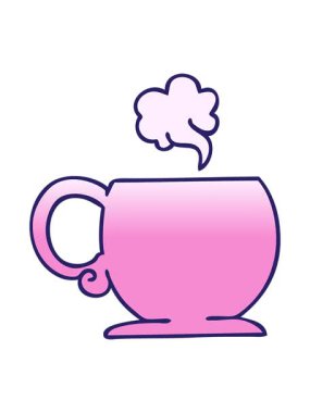 Değişken gölgeli çizgi film sıcak içeceğinin animasyonunu bob ve duraklat