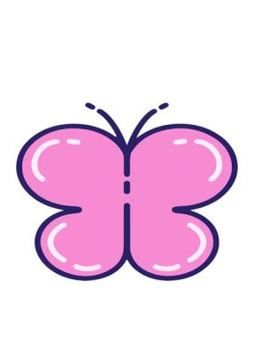 bobbing motion animation of simple illustrated butterfly