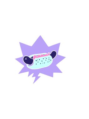 Çizgi filmin yatay titreşimli animasyonu. Retro tarzı konuşma baloncuklu taze lezzetli sosisli.