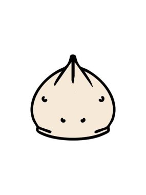 Geleneksel Japon buharlı gyoza hamur köftesinin radyoaktif parlak animasyonu