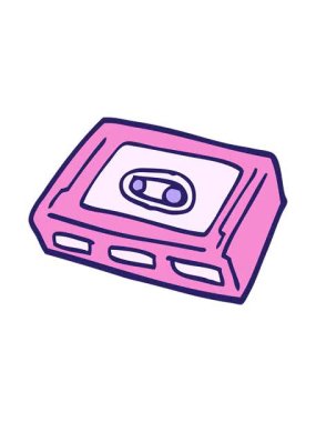 karikatür karikatür retro kaset animasyonunu bob ve duraklat