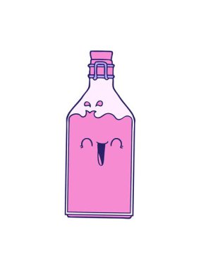 Eski meyve suyu şişesinin titreşimli animasyonu