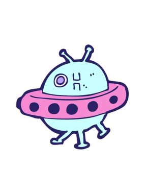 UFO tasarımının titreyen hareketli animasyonu