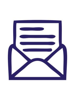 harf ve zarf simgesinin karikatürünü çizen hareketli çizgi film