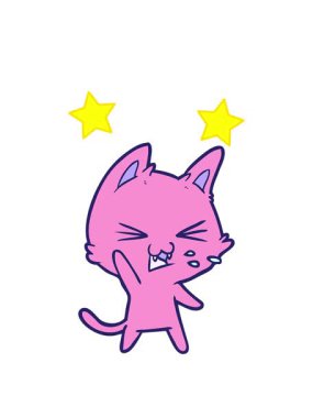 dönen yıldızlar çizgi film animasyonu kedi tıslaması karalaması