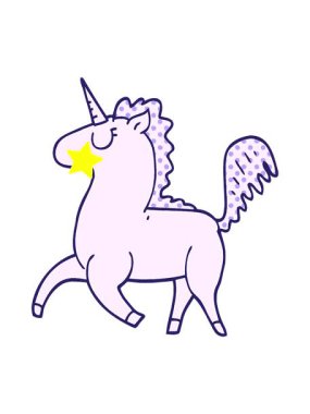 Parıldayan yıldızlar çizgi filmdeki tek boynuzlu atın animasyonunu etkiler.