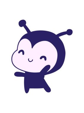 Tatlı bir bayan böceğin resimli kawaii animasyonunu salla ve durdur