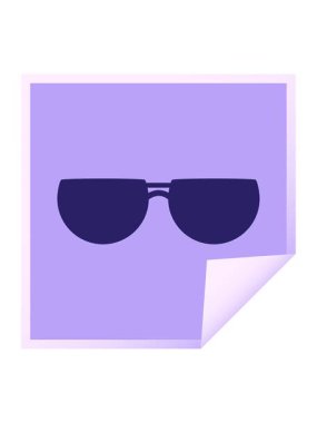 Güneş gözlüğü illüstrasyon etiketinin basınçlı canlandırması