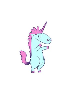 Tek boynuzlu at çiziminin basınçlı animasyonu