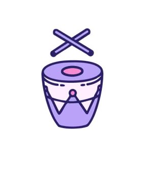 Geleneksel Brezilya davulunun yükselişi ve yüzen animasyonu