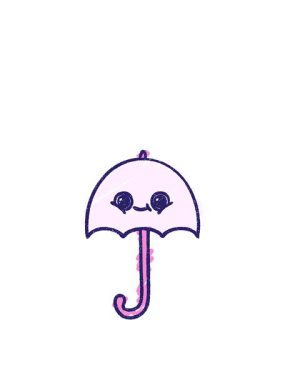 Şemsiye Tebeşir Çizim Tasarımı 'nın zıplama hareketi animasyonu