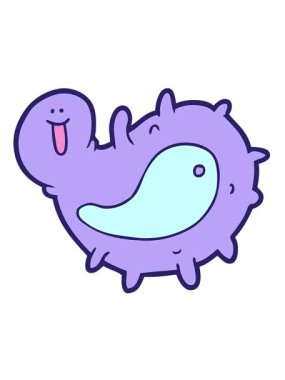 Çizgi film mikrop çiziminin hareketli animasyonunu oynat