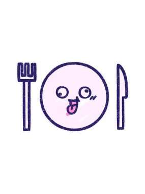 Yemek Tabağı Tebeşir Çiziminin hareketli animasyonu