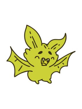 Süper şirin bir Cadılar Bayramı yarasasının çiziminin renk animasyonu değişiyor