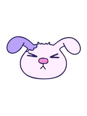 El hareketlerinin titreşimli animasyonu çizilmiş garip çizgi film köpek suratı