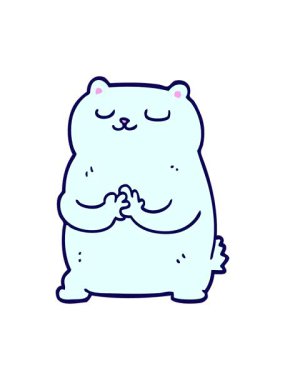 neon ışık efekti çizgi film ayı karalama tasarımının animasyonu