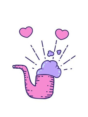 Geleneksel dövme stili sigara piposu çizgi filminin dönen kalp animasyonu