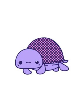 Çizgi roman stili çizgi film kaplumbağasının bölünme etkisi.