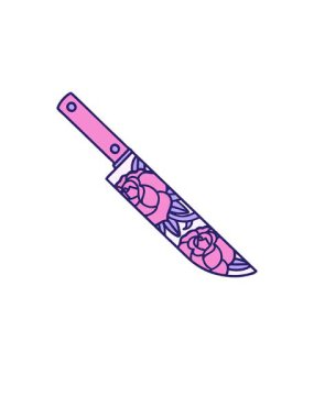 Bir hançer ve çiçek görüntüsünün yükselişi ve yüzüşü