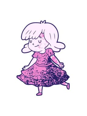 Mutlu kız çizgi filminin titreşimli animasyonu