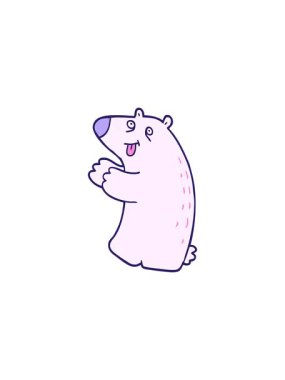 Çizgi film çizgi filminin gösterişli satış animasyonu mutlu ayı.