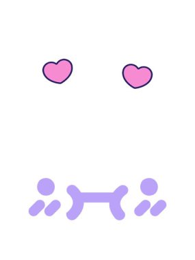 Utanç verici yüz simgesinin dönen kalp animasyonu