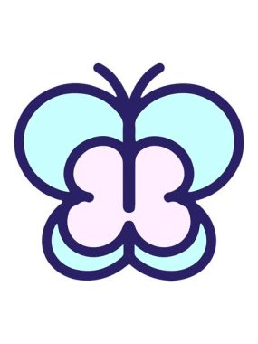 shine light effect animation of simple cartoon of a butterfly