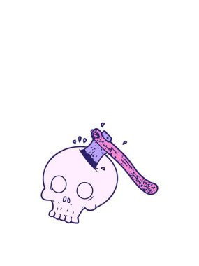 Kafatasında çizgi film baltasının canlanması ve yüzdürülmesi