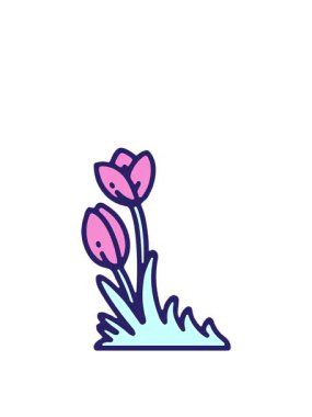 jumping motion animation of hand drawn tulip flower