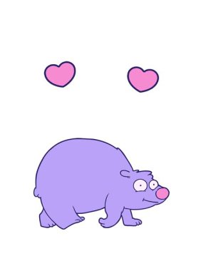 Mutlu kutup ayısı yürüyüşünün dönen kalpleri.