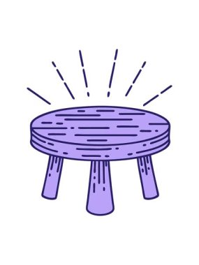 Geleneksel dövme stili ahşap tabureyi gösteren hareketli animasyon