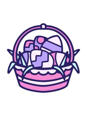 Paskalya sepetinin yumurta ile animasyonunu bob ve duraklat